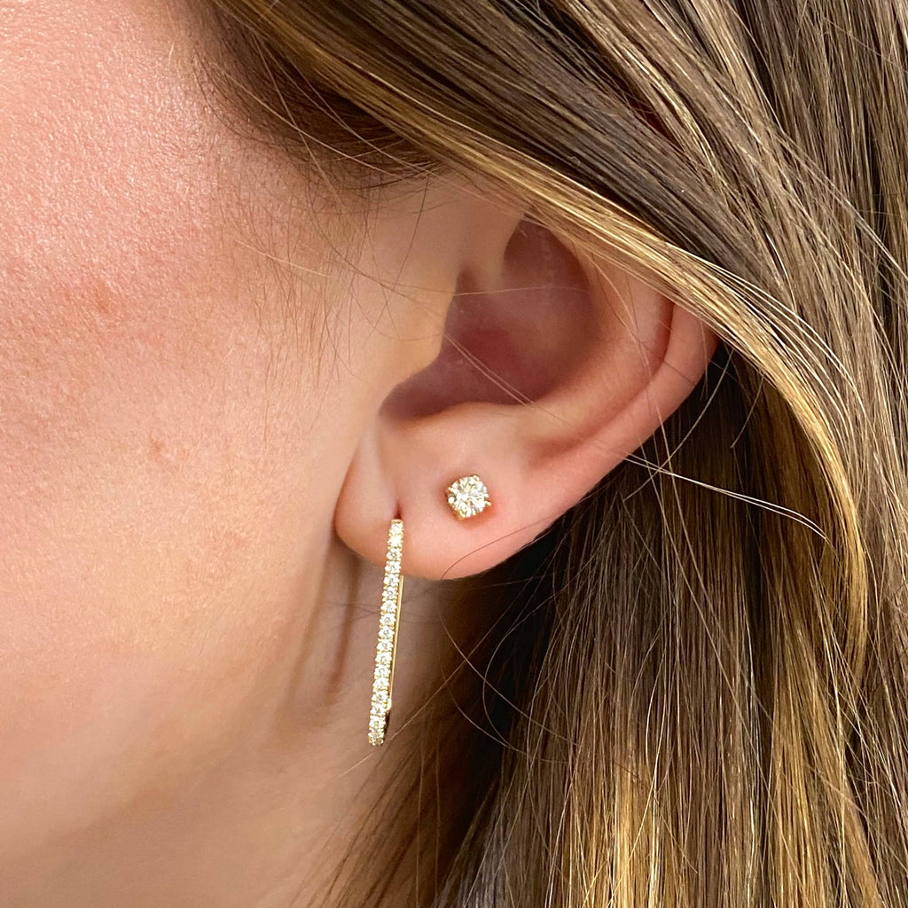 Diamond Paperclip Hoops