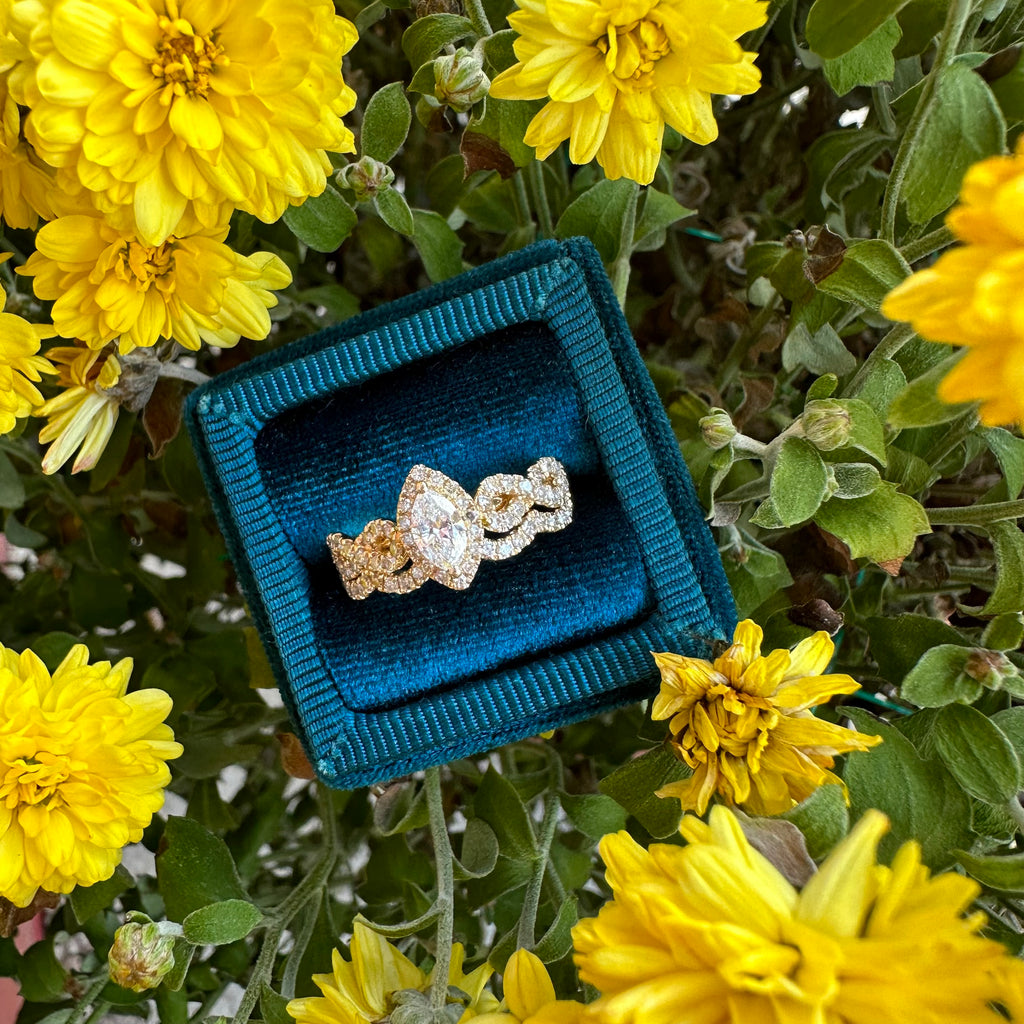 Braided Marquise Wedding Set