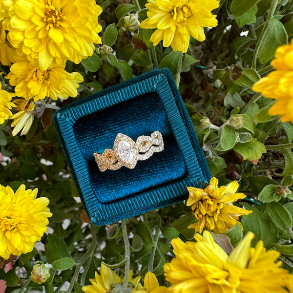 Braided Marquise Wedding Set