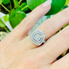 Triple Cushion Halo Engagement Ring