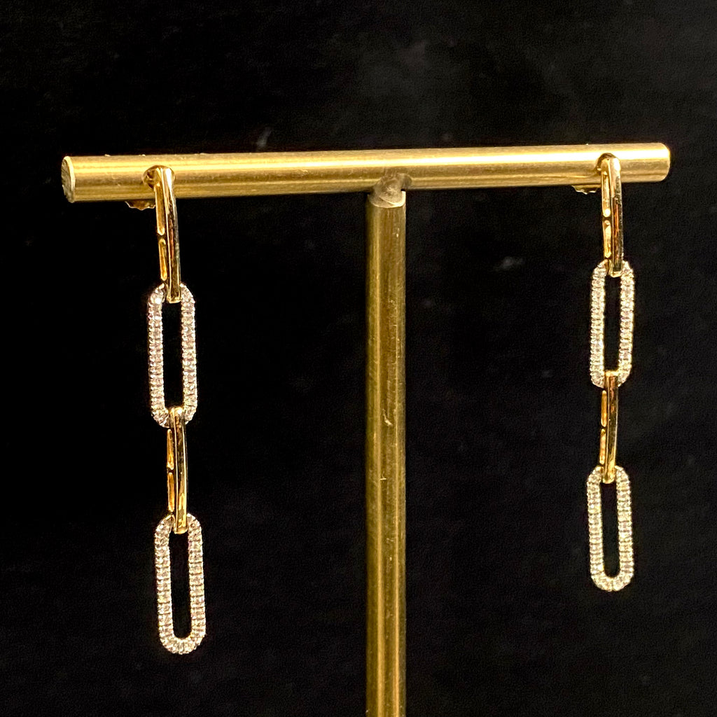Diamond Paperclip Dangles